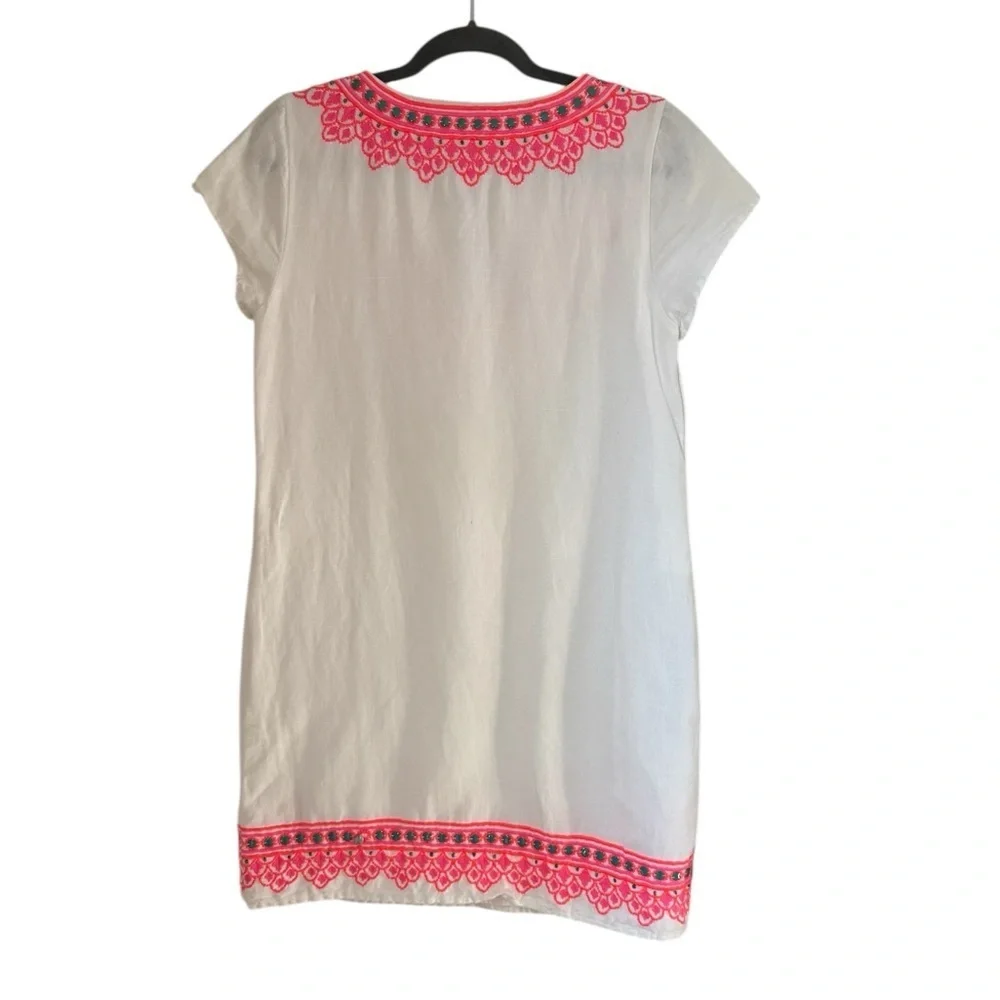 Vineyard Vines Island Embroidered Linen Blend Shift Dress - Picture 4 of 4